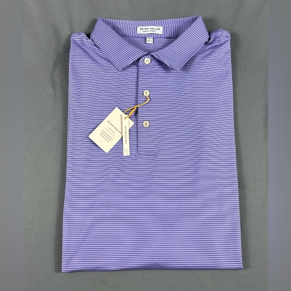 Peter Millar Golf Shirt Polo CS Summer Comfort Golf Shirt Polo XXL Purple